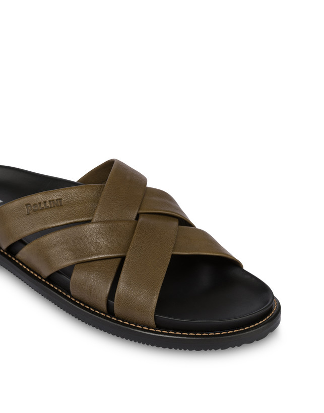 Pollini Ciabatte In Nappa Natural Feeling Militare Vendita Economica