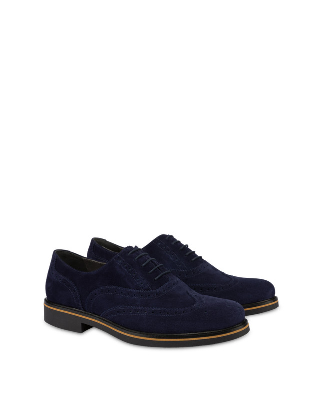 Pollini Derby In Crosta Con Broguering Corinto Blu I Più Venduti