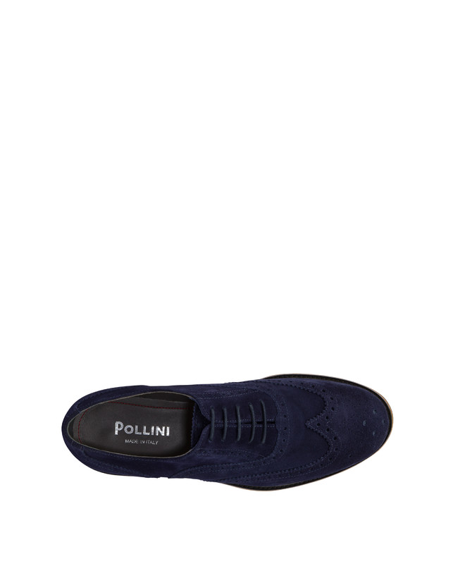 Pollini Derby In Crosta Con Broguering Corinto Blu I Più Venduti