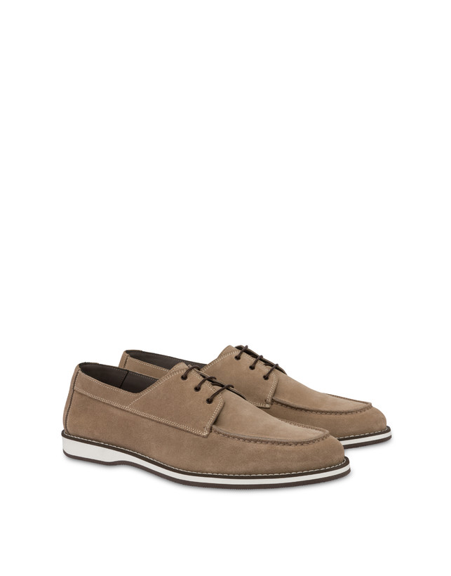 Pollini Derby In Crosta Green Field Beige In Linea