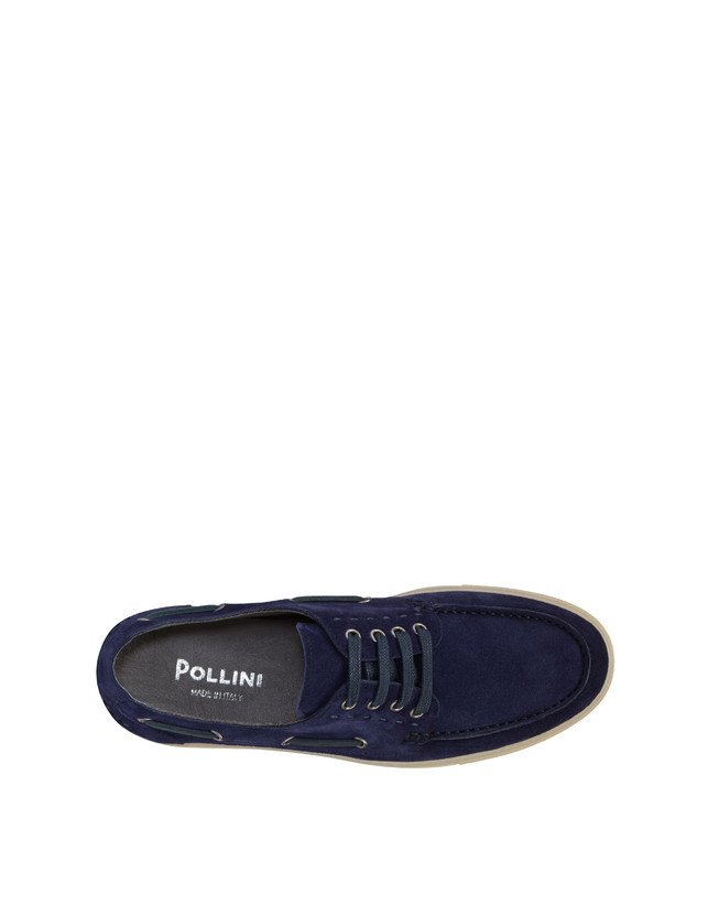 Pollini Scarpa Da Barca In Crosta Holiday Blu Vendita