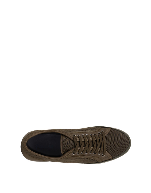 Pollini Sneakers In Vitello E Rete Sporty Driver Militare/militare/militare Negozi Online