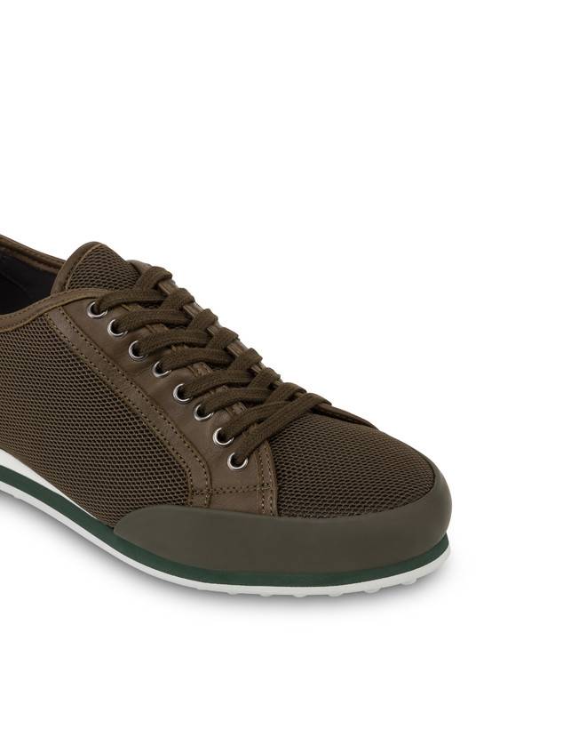 Pollini Sneakers In Vitello E Rete Sporty Driver Militare/militare/militare Negozi Online