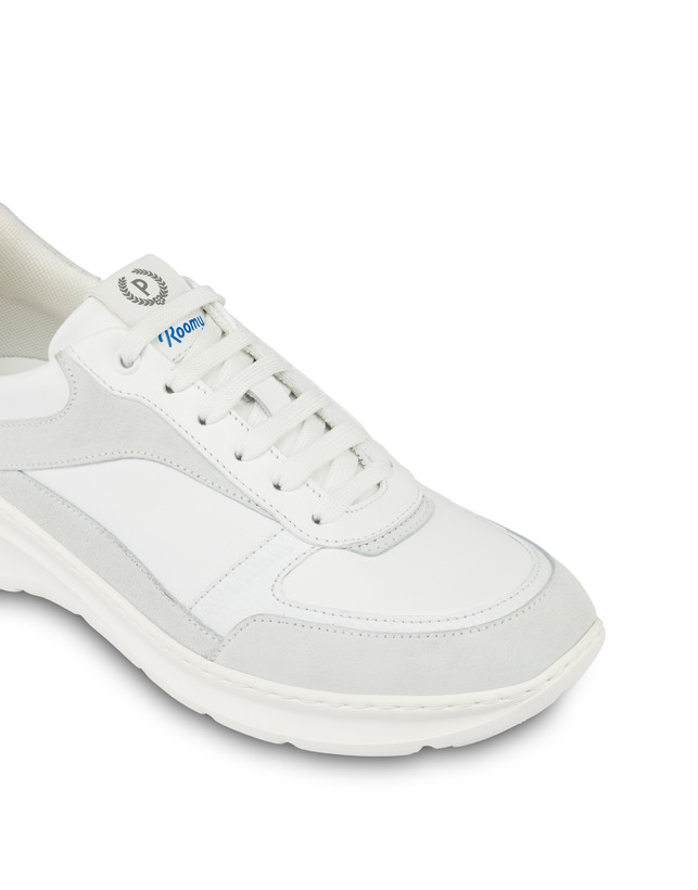 Pollini Sneakers In Nylon E Pelle Sfera Bianco/bianco/bianco/bianco/bianco/bianco Promozione Limitata