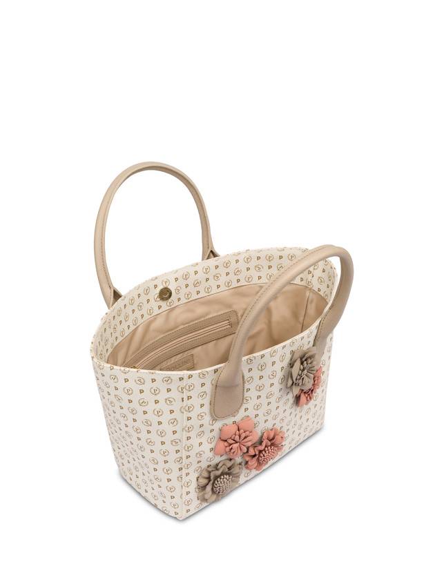 Pollini Tote Bag Medium Heritage Flowers Avorio/ghiaccio Affare Del Giorno