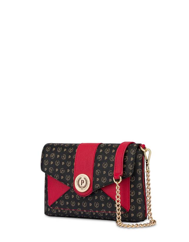 Pollini Borsa A Spalla Heritage Logo Classic Nero/lacca Prezzo Ridotto