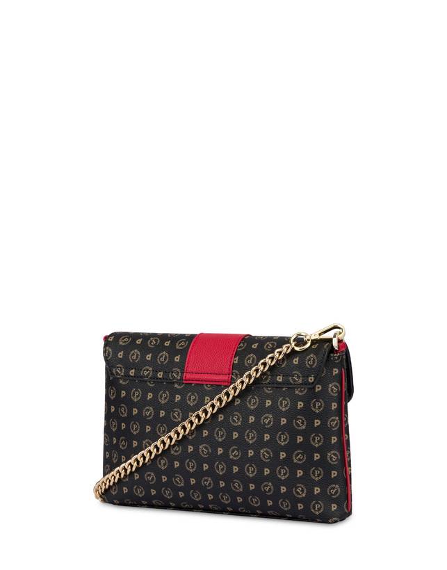 Pollini Borsa A Spalla Heritage Logo Classic Nero/lacca Prezzo Ridotto