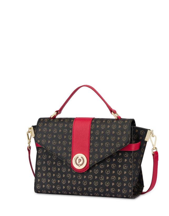 Pollini Borsa A Mano Strutturata Heritage Logo Classic Nero/lacca Convenienza