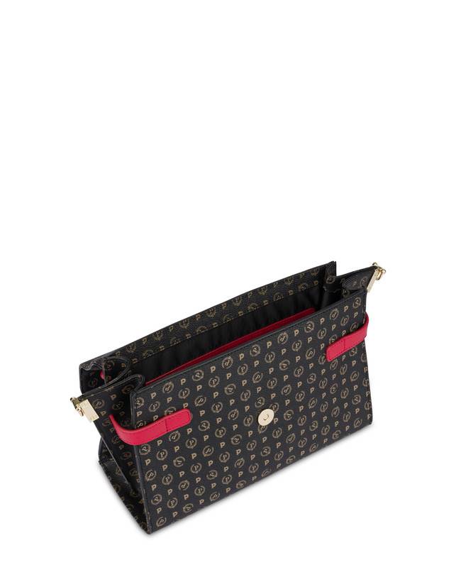 Pollini Borsa A Mano Strutturata Heritage Logo Classic Nero/lacca Convenienza