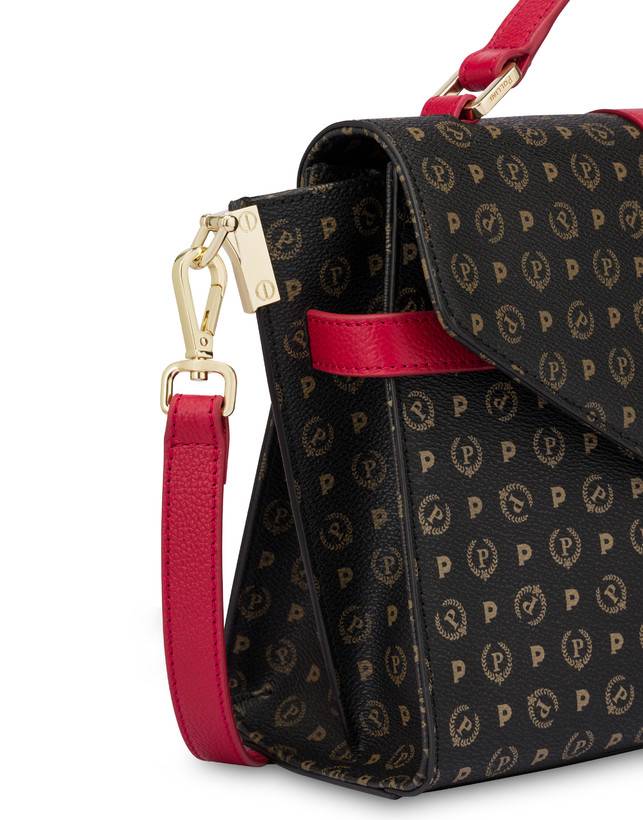 Pollini Borsa A Mano Strutturata Heritage Logo Classic Nero/lacca Convenienza