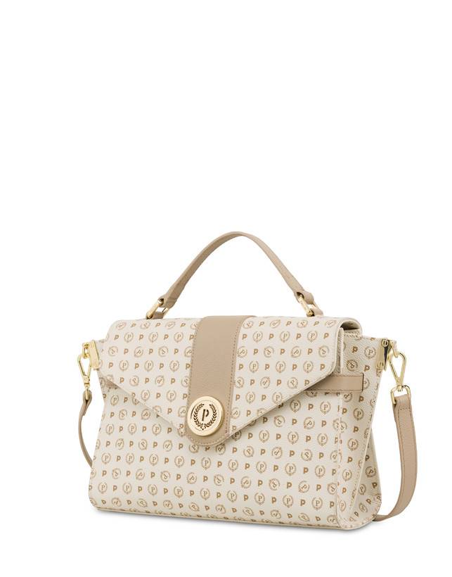 Pollini Borsa A Mano Strutturata Heritage Logo Classic Avorio/ghiaccio Novità