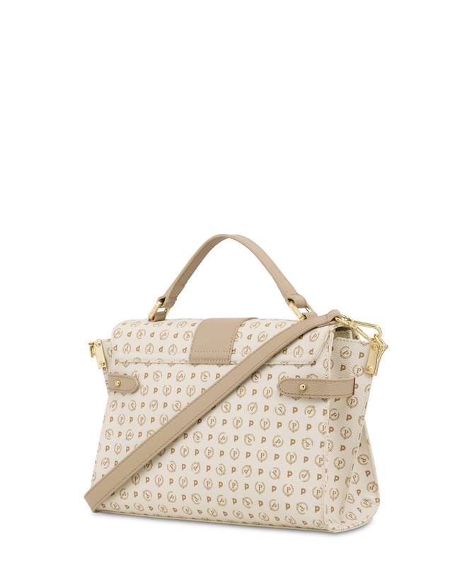 Pollini Borsa A Mano Strutturata Heritage Logo Classic Avorio/ghiaccio Novità