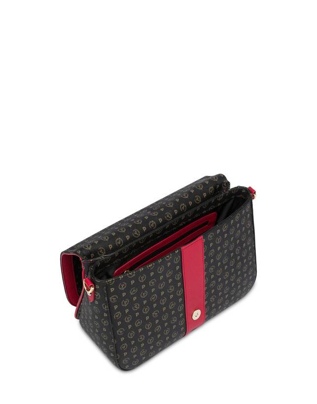 Pollini Borsa A Spalla Heritage Logo Classic Nero/lacca Presa
