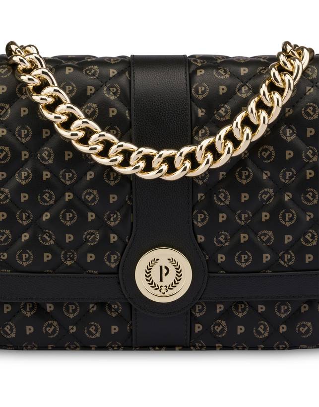 Pollini Borsa A Spalla Heritage Matelassé Nero/nero Sconto