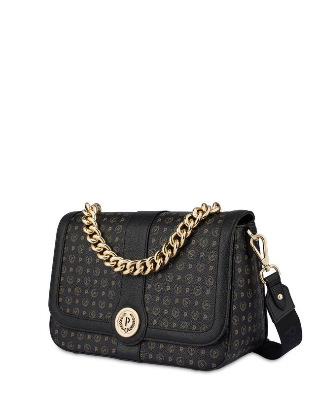 Pollini Borsa A Spalla Heritage Logo Classic Nero/nero Offerta