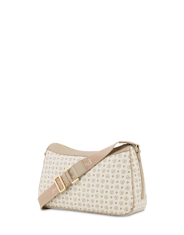 Pollini Borsa A Tracolla In Pvc Heritage Logo Classic Avorio/ghiaccio Economico
