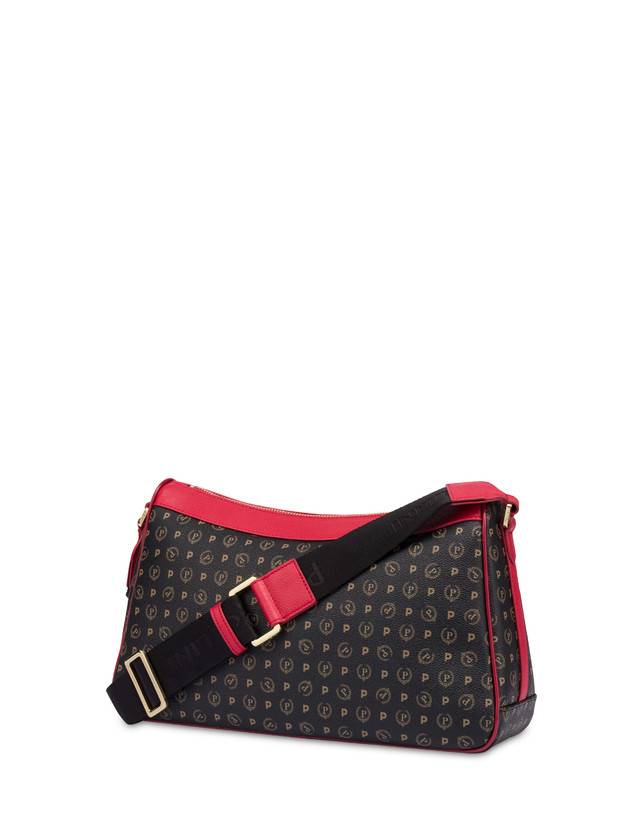 Pollini Borsa A Tracolla In Pvc Heritage Logo Classic Nero/lacca Online