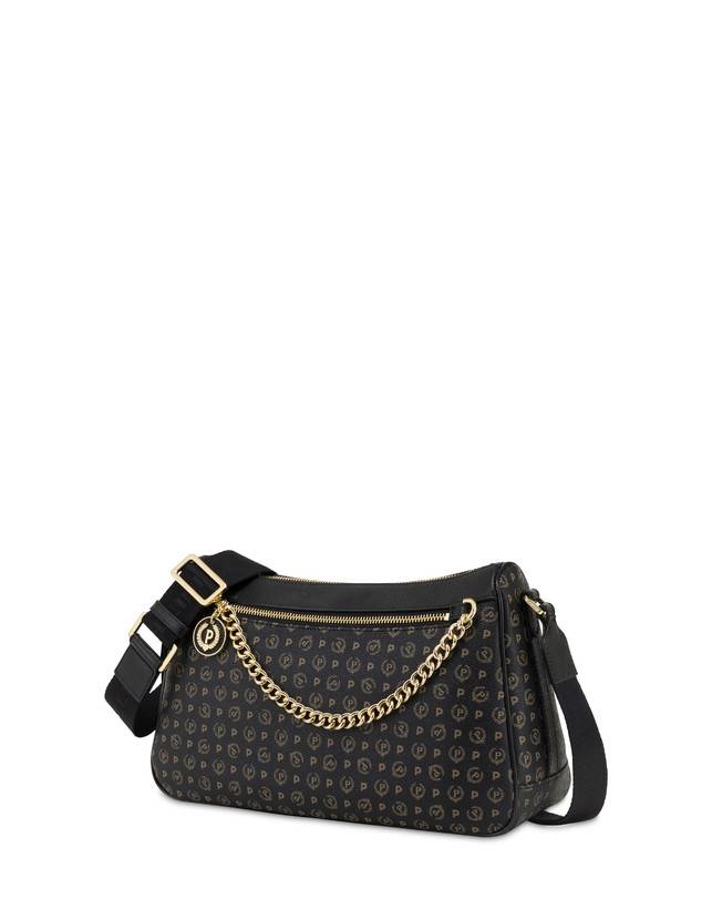 Pollini Borsa A Tracolla In Pvc Heritage Logo Classic Nero/nero Outlet