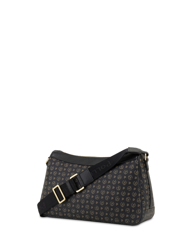 Pollini Borsa A Tracolla In Pvc Heritage Logo Classic Nero/nero Outlet
