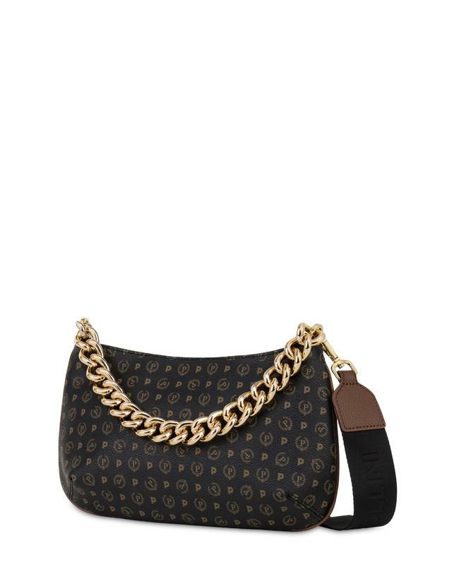 Pollini Borsa A Tracolla Heritage Logo Classic Nero/marrone Offerte