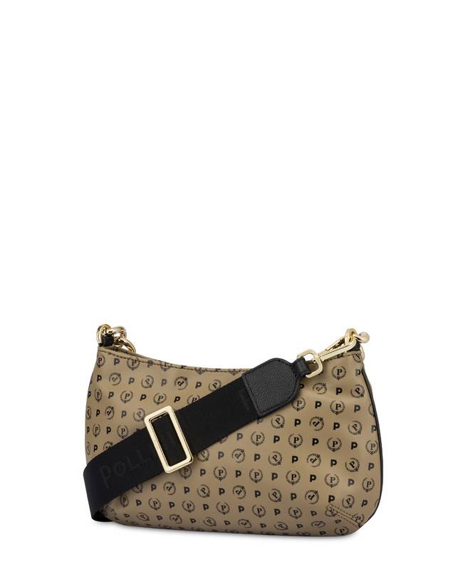 Pollini Borsa A Tracolla Con Catena Heritage Soft Touch Taupe/nero Vendita Economica