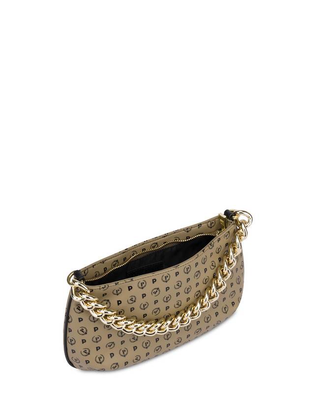 Pollini Borsa A Tracolla Con Catena Heritage Soft Touch Taupe/nero Vendita Economica