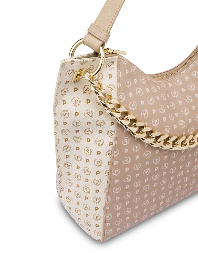Pollini Tote Bag In Pvc Heritage Soft Touch Avorio/beige/ghiaccio Saldi Di Fabbrica