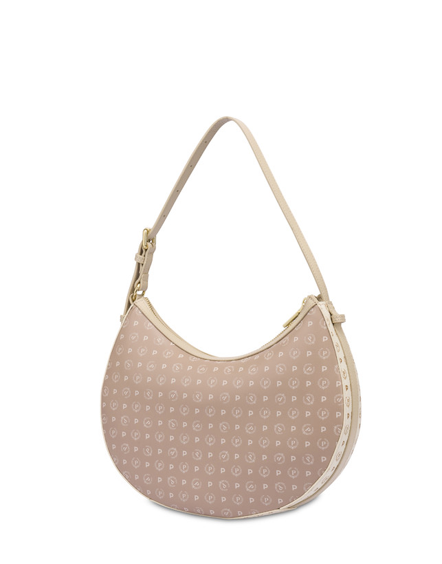 Pollini Hobo Bag In Pvc Heritage Soft Touch Avorio/beige/ghiaccio In Saldo