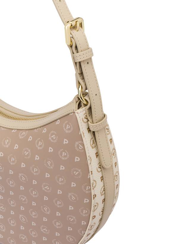 Pollini Hobo Bag In Pvc Heritage Soft Touch Avorio/beige/ghiaccio In Saldo