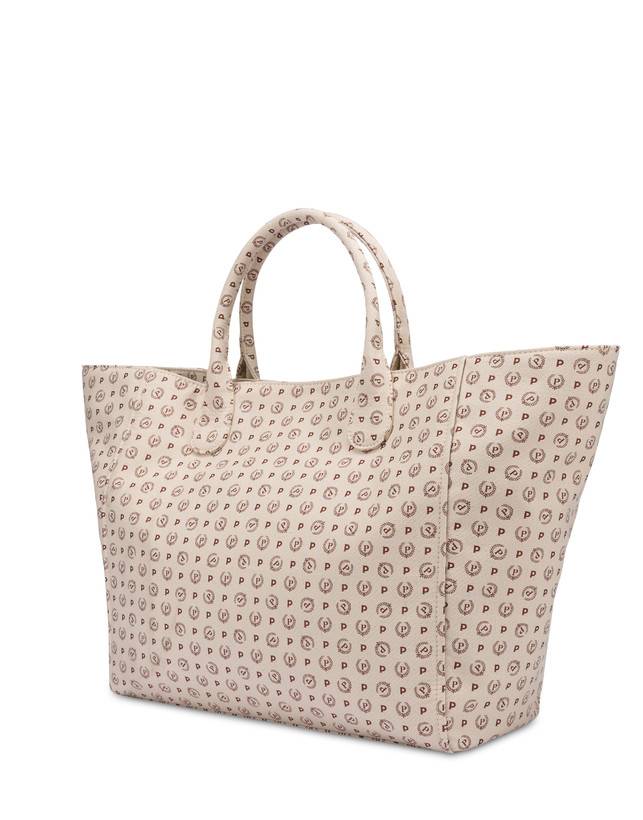 Pollini Tote Bag Heritage Jacquard Big Avorio/marrone Italia
