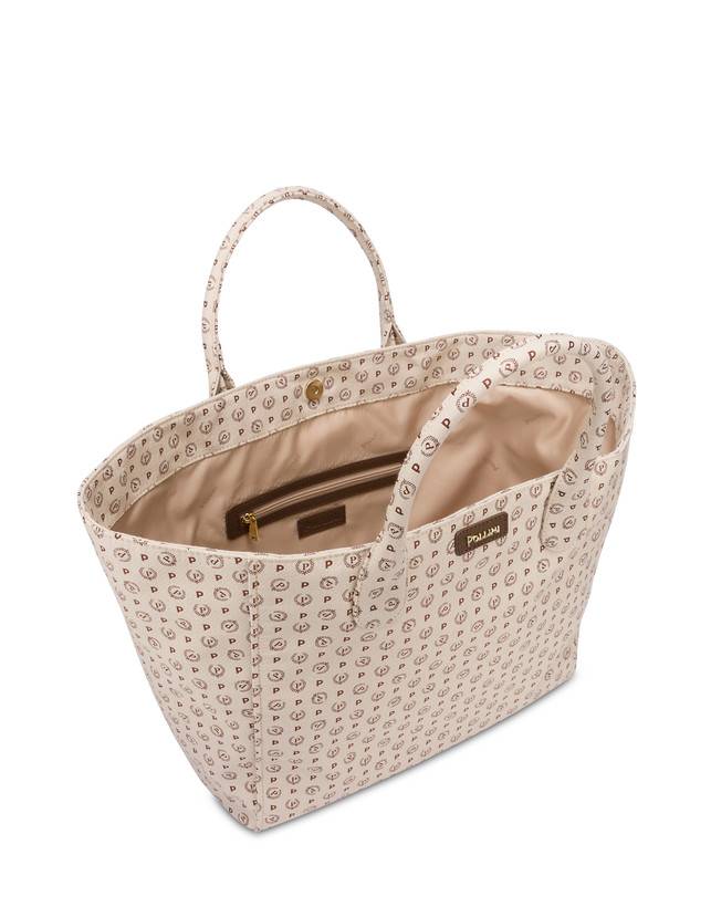 Pollini Tote Bag Heritage Jacquard Big Avorio/marrone Italia