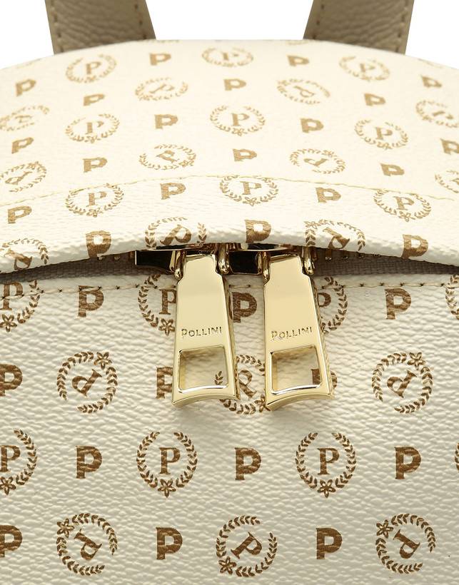 Pollini Zaino Heritage Logo Classic Avorio/ghiaccio Qualità Garantita