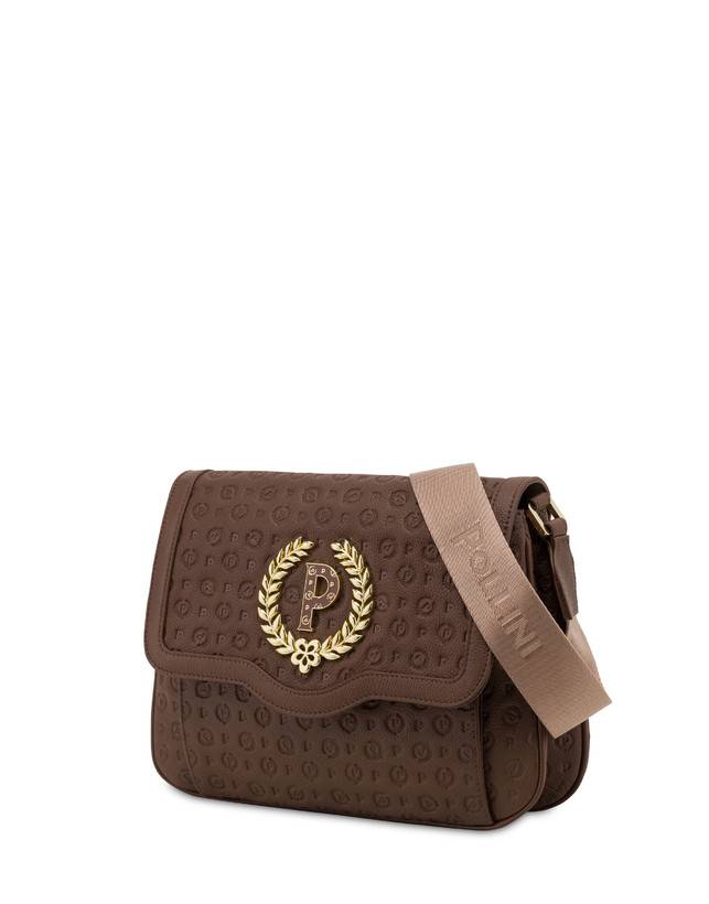 Pollini Borsa A Tracolla Heritage Logo Embossed Marrone Convenienza
