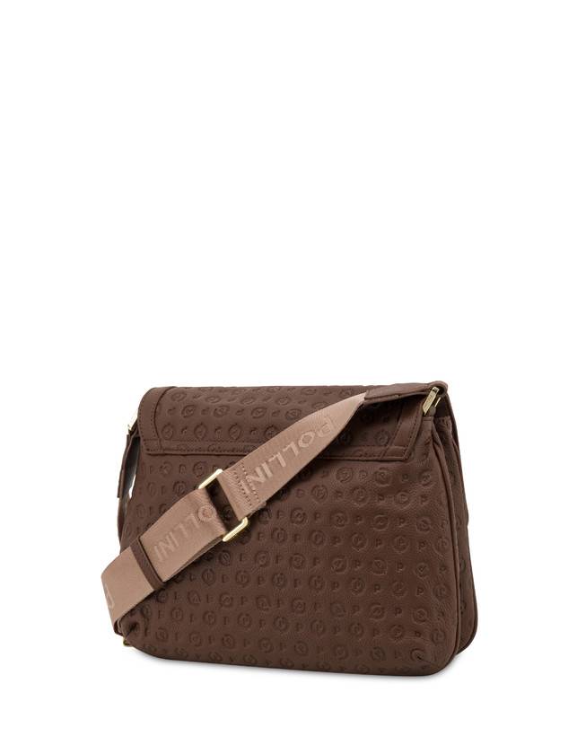 Pollini Borsa A Tracolla Heritage Logo Embossed Marrone Convenienza