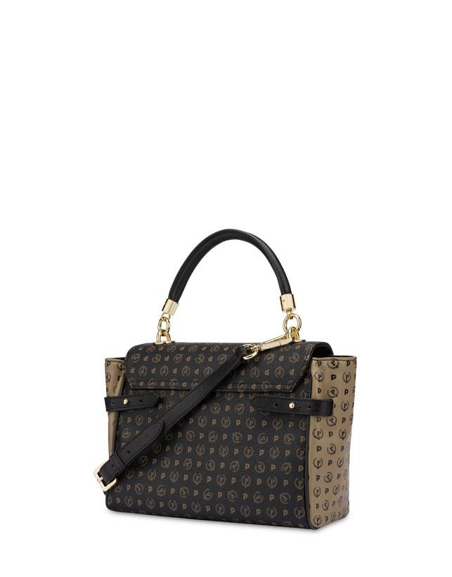 Pollini Borsa A Tracolla Bicolore Heritage Soft Touch Nero/taupe/nero Economico