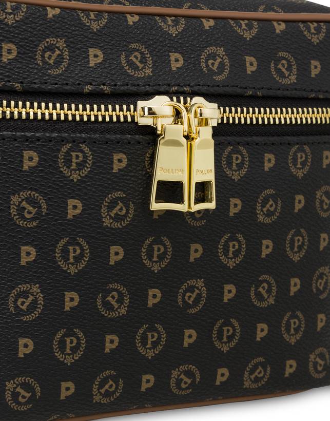 Pollini Borsa Beauty Piccola Heritage Logo Classic Nero/marrone Bestseller