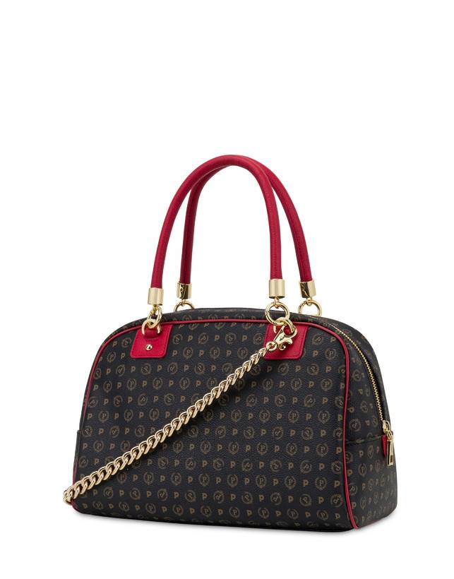 Pollini Bowling Bag Heritage Logo Classic Nero/lacca Saldi Di Fabbrica