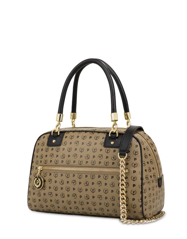 Pollini Borsa Doppio Manico Heritage Soft Touch Taupe/nero Vendite Flash