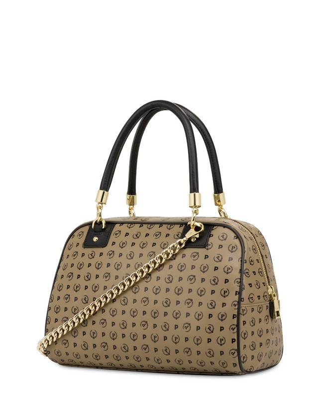 Pollini Borsa Doppio Manico Heritage Soft Touch Taupe/nero Vendite Flash