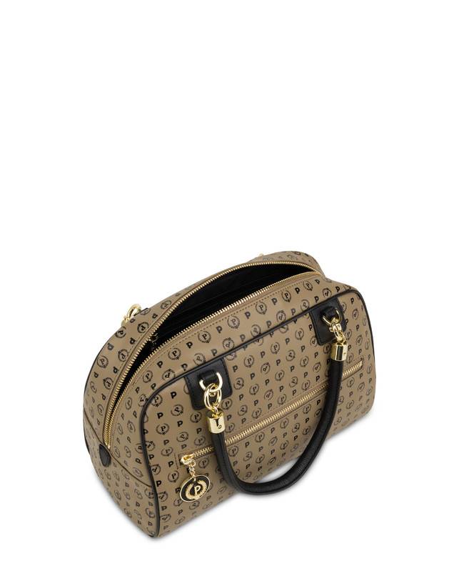 Pollini Borsa Doppio Manico Heritage Soft Touch Taupe/nero Vendite Flash
