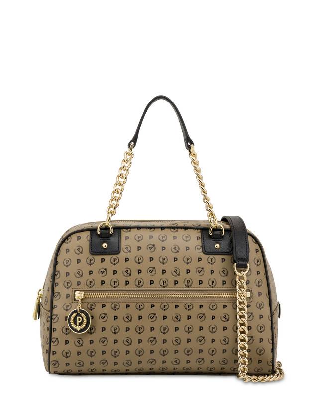 Pollini Borsa Doppio Manico Heritage Soft Touch Taupe/nero Vendite Flash