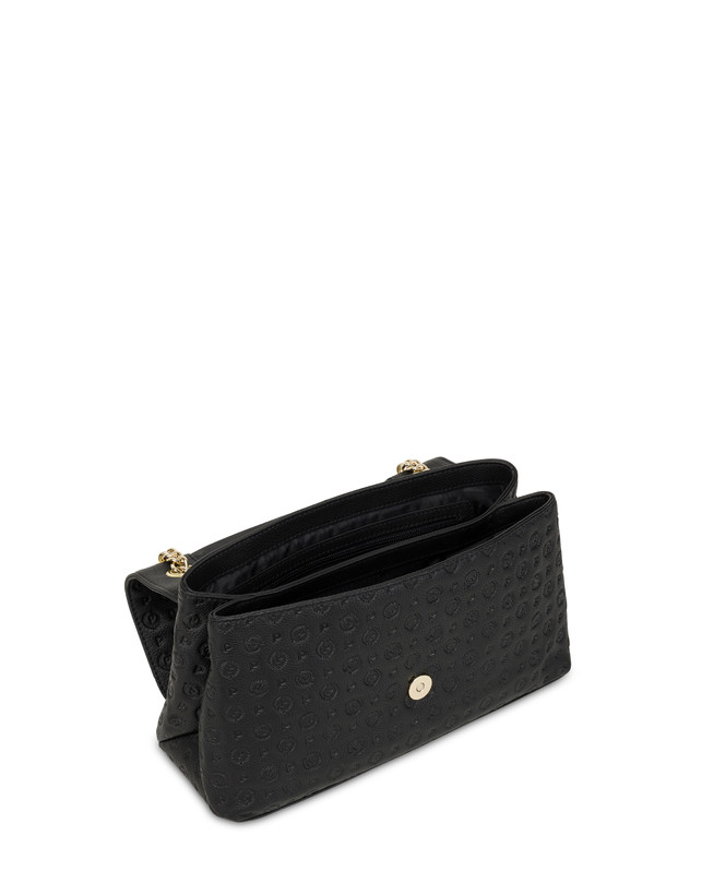 Pollini Borsa A Spalla In Vitello Heritage Logo Embossed Nero Moda