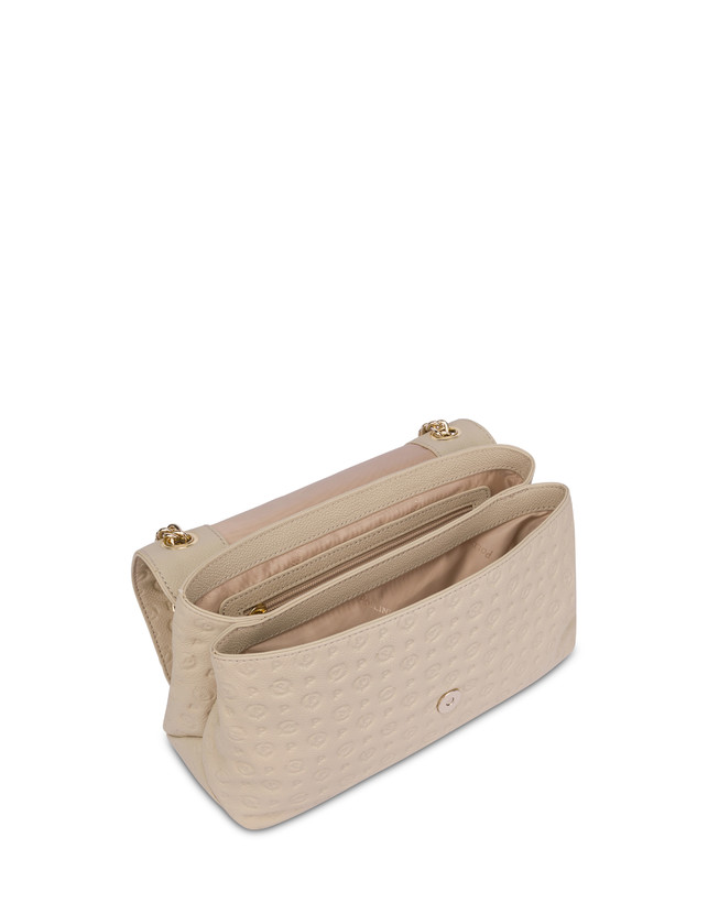 Pollini Borsa A Spalla Heritage Logo Embossed Avorio Rilascio limitato