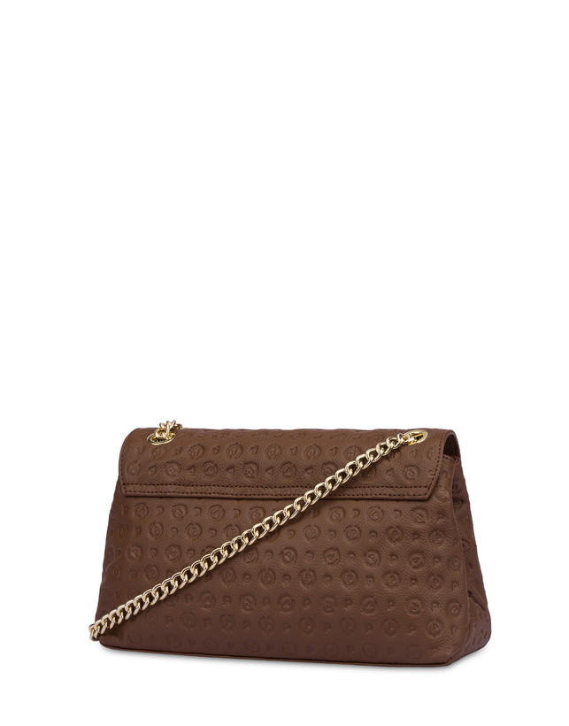 Pollini Borsa A Spalla Heritage Logo Embossed Marrone Ultimi tre giorni