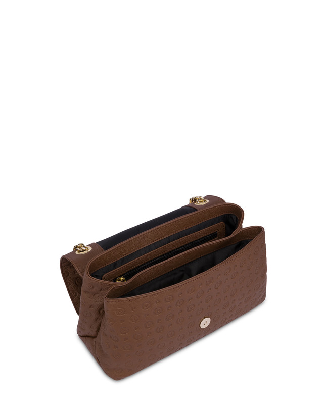 Pollini Borsa A Spalla Heritage Logo Embossed Marrone Ultimi tre giorni