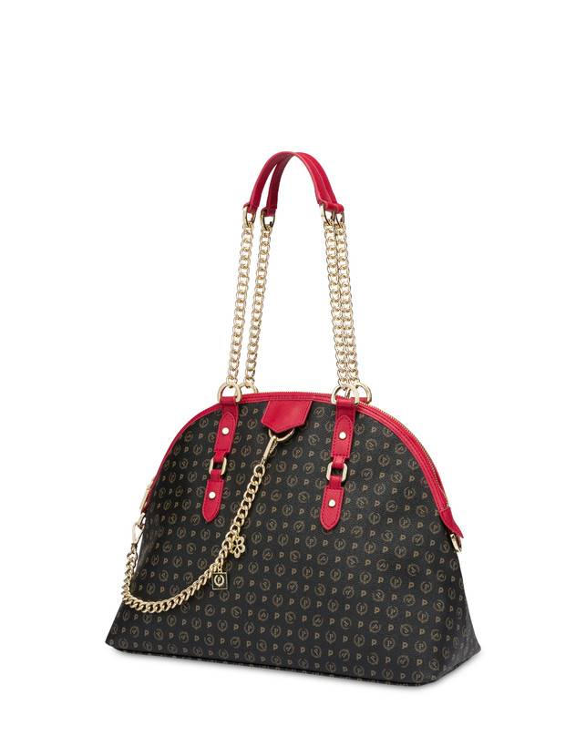 Pollini Borsa A Spalla Heritage Logo Classic Nero/lacca Fino al 50% di sconto