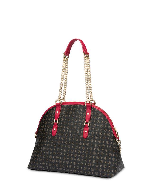 Pollini Borsa A Spalla Heritage Logo Classic Nero/lacca Fino al 50% di sconto