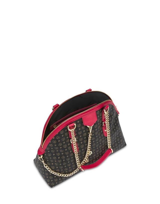 Pollini Borsa A Spalla Heritage Logo Classic Nero/lacca Fino al 50% di sconto