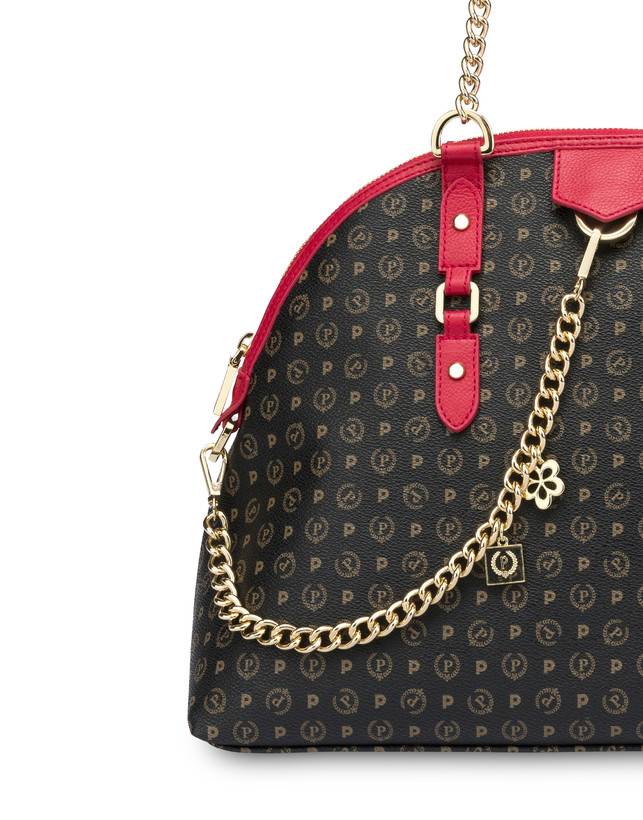 Pollini Borsa A Spalla Heritage Logo Classic Nero/lacca Fino al 50% di sconto