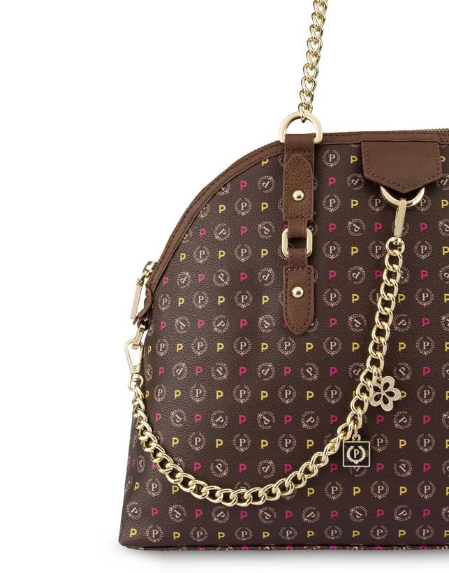 Pollini Borsa A Spalla Heritage Logo Classic Multicolore/marrone Fino al 65% di sconto